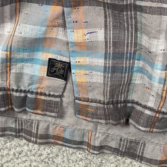 Tommy Bahama Original Fit Button Up Shirt Men's 2XL 100% Silk Gray Plaid Resort - Picture 7 of 9